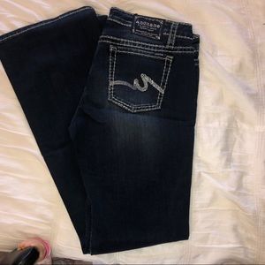 Dark wash boot cut jeans